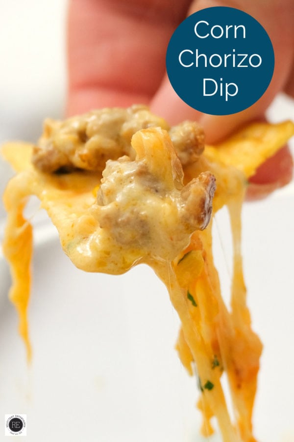 cheesy dip on a chip