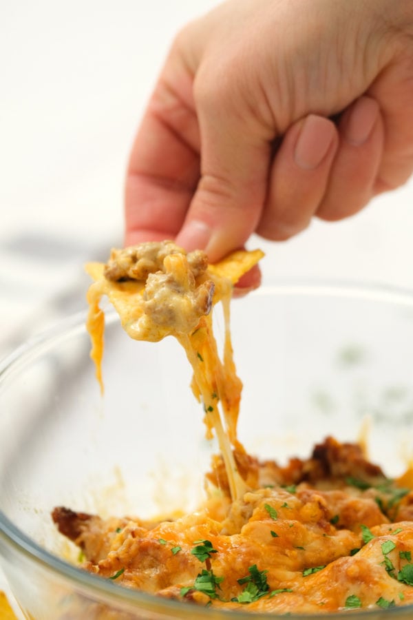 Cheesy Corn Chorizo Dip