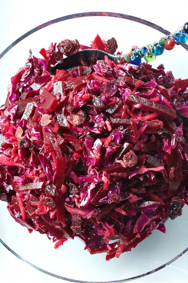 Red Cabbage Beet Slaw with Cranberries