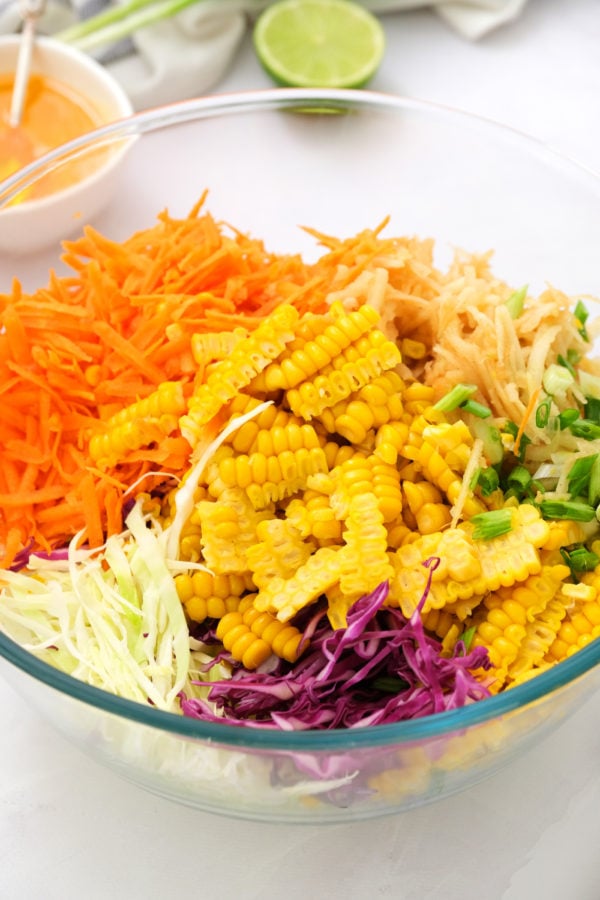 deconstructed Sweet Asian Slaw with Apple and Corn