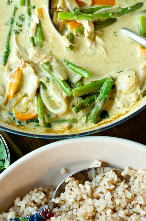 Chicken Curry on Brown Rice | ReluctantEntertainer.com