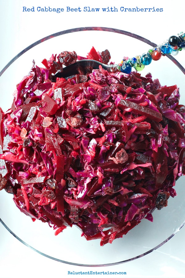 talk, eat, love: red cabbage beet slaw with cranberries