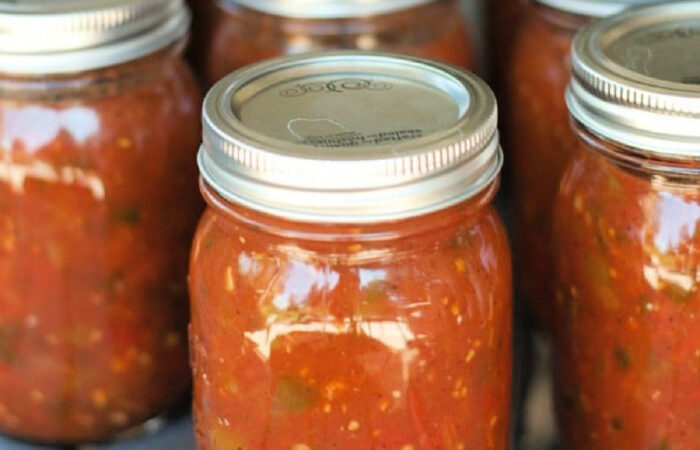 canning jars of Home Canned Salsa