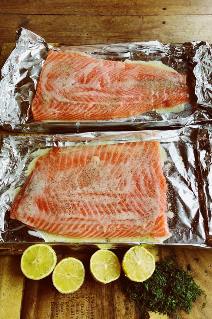 Preparing Grilled Lemon Dill Salmon