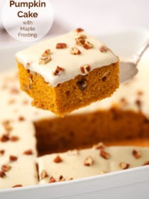 piece of pumpkin cake with maple frosting