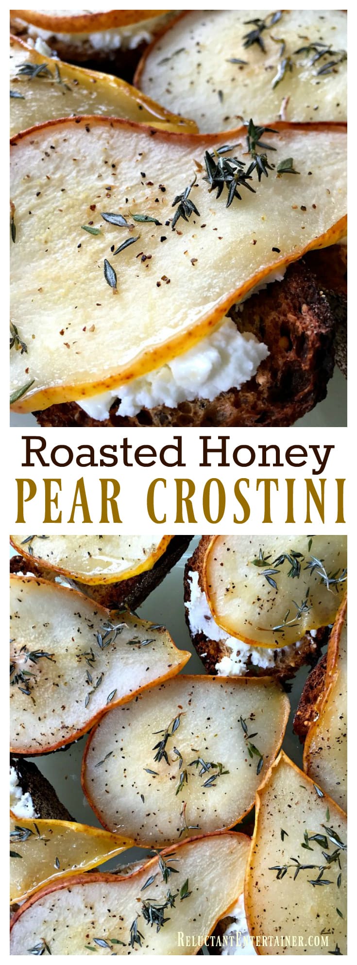 Roasted Honey Pear Crostini