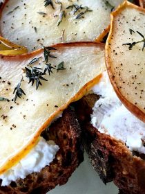 Roasted Honey Pear Crostini