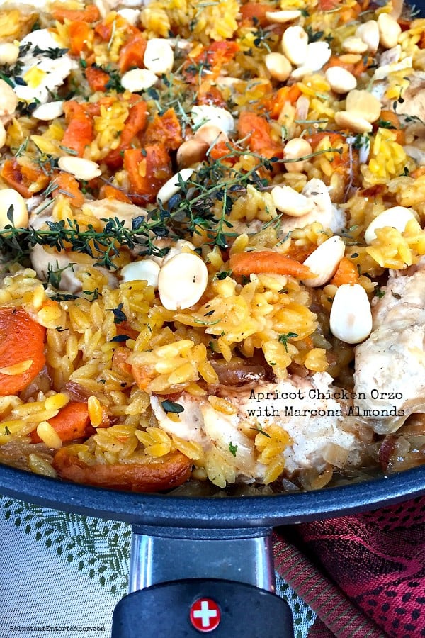 Apricot Chicken Orzo with Marcona Almonds