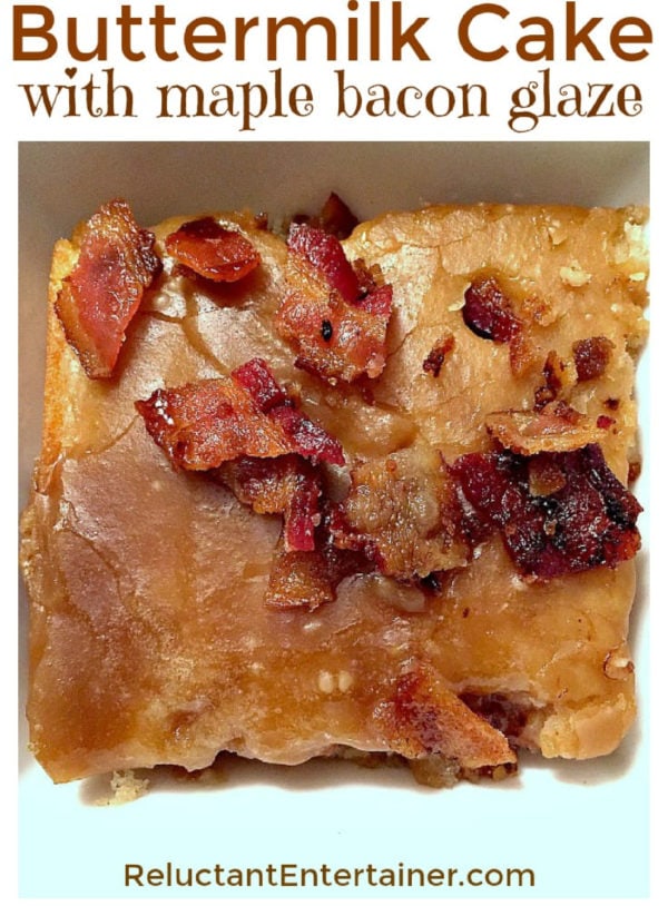 coffee cake: Buttermilk Cake with Maple Bacon Glaze