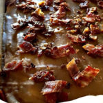 a gooey maple cake with bacon