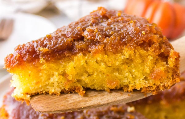 cake with pumpkin topping