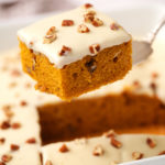 square piece pumpkin cake