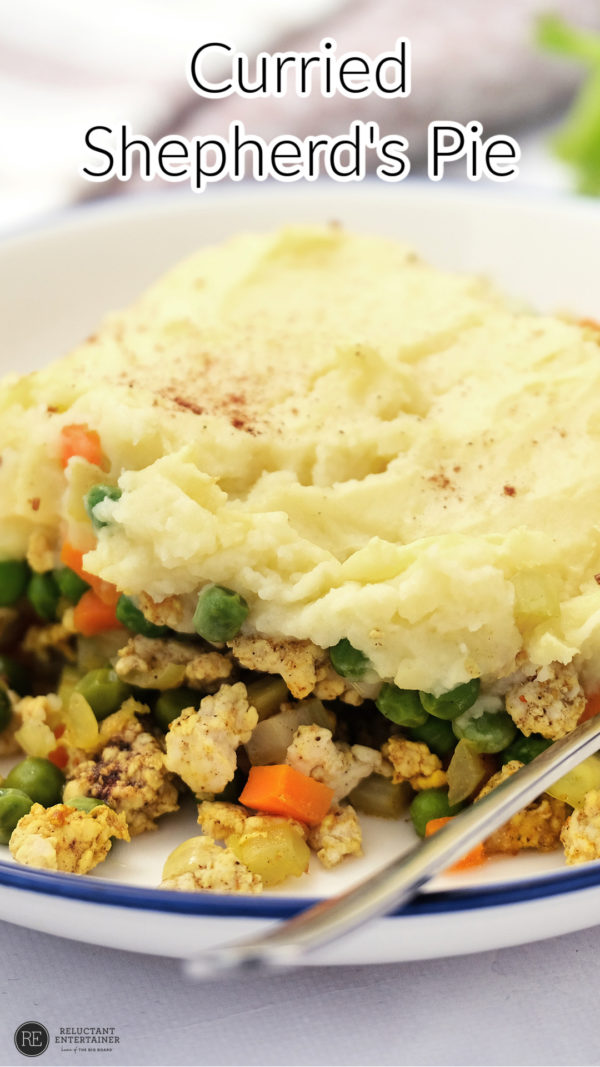 Curried Shepherd's Pie with creamy mashed potatoes