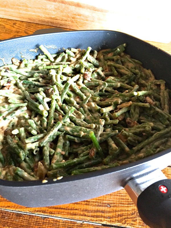 Green Bean Bacon Casserole with Fried Shallots