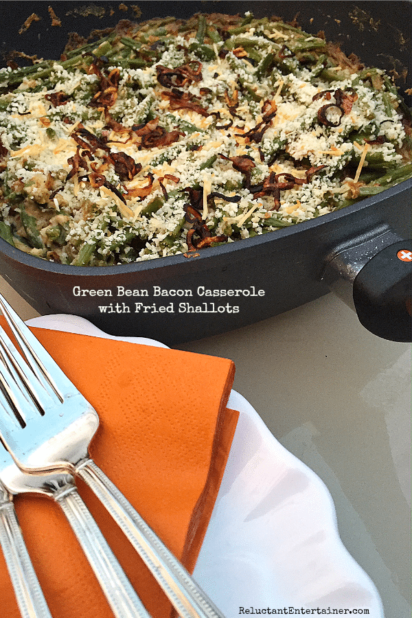 Green Bean Bacon Casserole with Fried Shallots