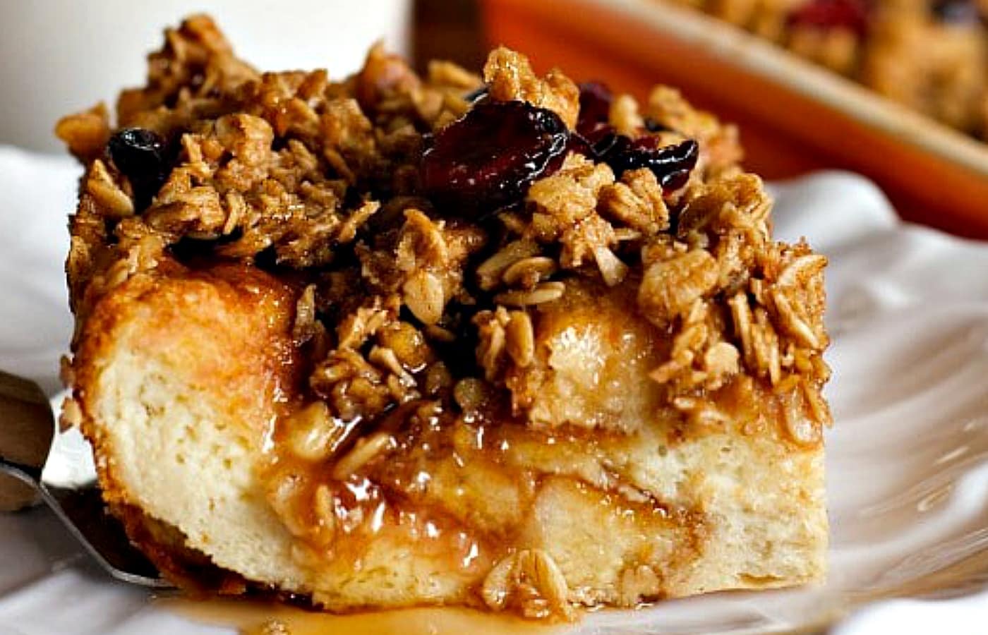 Make Ahead Challah French Toast Casserole with Cranberries
