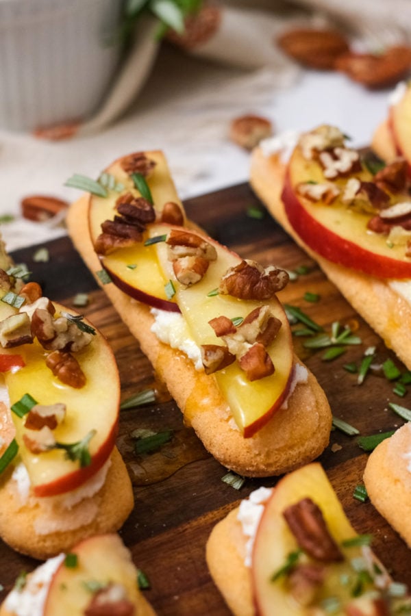 Honey Crisp & honey Goat Cheese Crostini