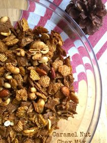 Caramel Nut Chex Mix Recipe | ReluctantEntertainer.com