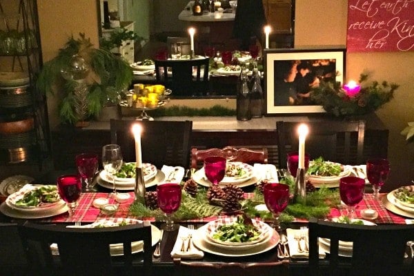 Setting a Holiday Table and Winter Green Salad with Poppyseed Dressing