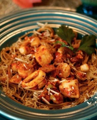 Seafood Medley Red Pepper Tapenade Pasta