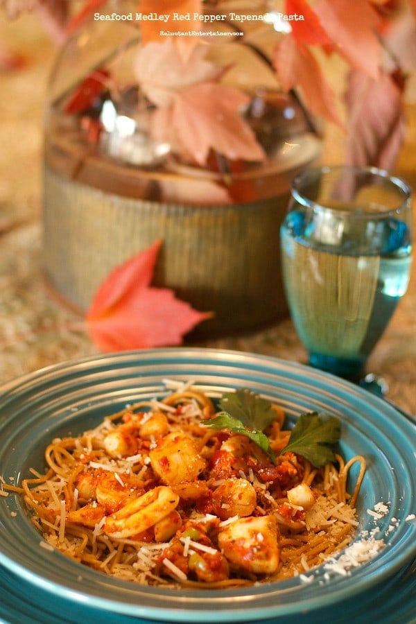 Seafood Medley Red Pepper Tapenade Pasta