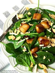 5-Minute White Cheddar Almond Apple Scallops Salad