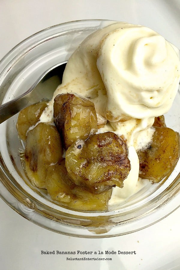 Baked Bananas Foster a la Mode Dessert