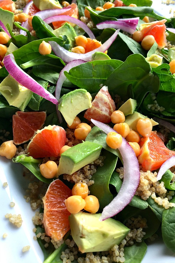 Spinach Quinoa Avocado Orange Salad