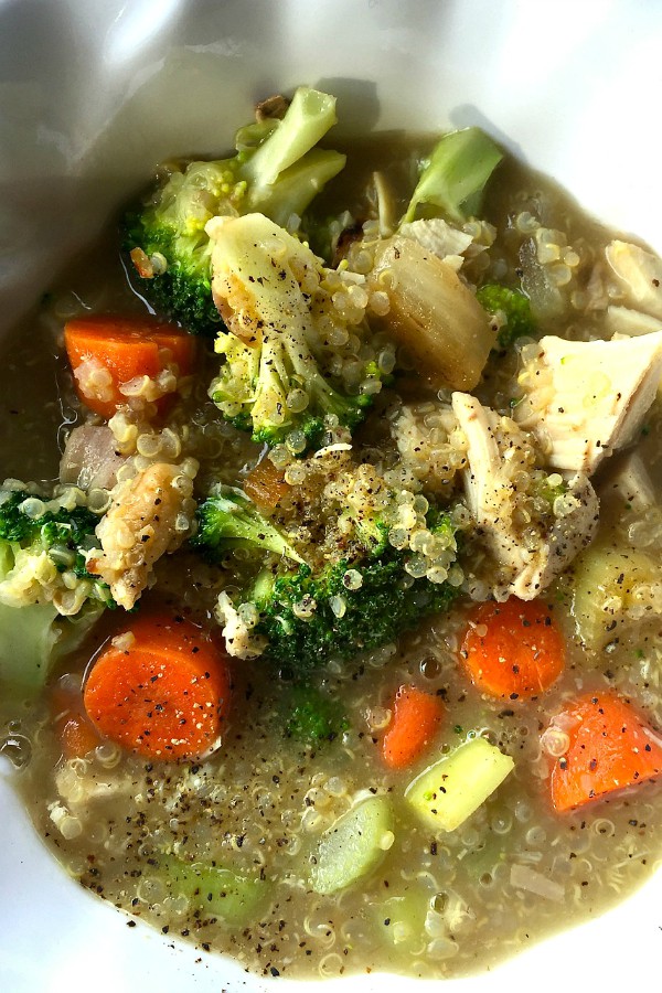 Broccoli Chicken Quinoa Soup