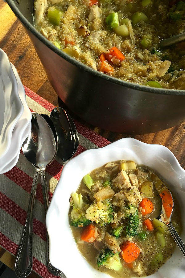 Broccoli Chicken Quinoa Soup