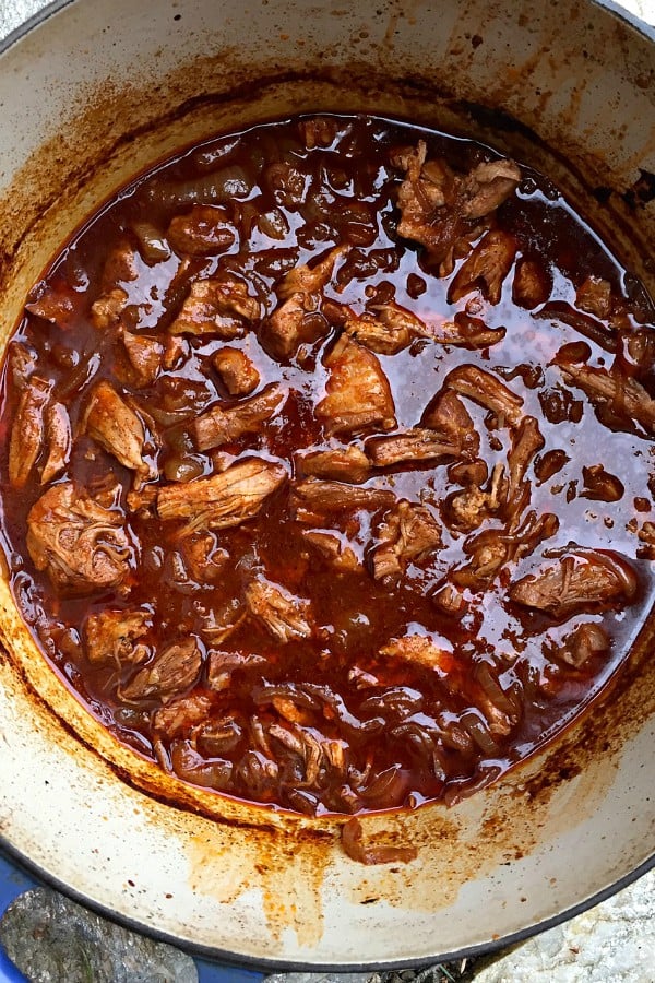 Pork with Black Bean Cornbread Topping