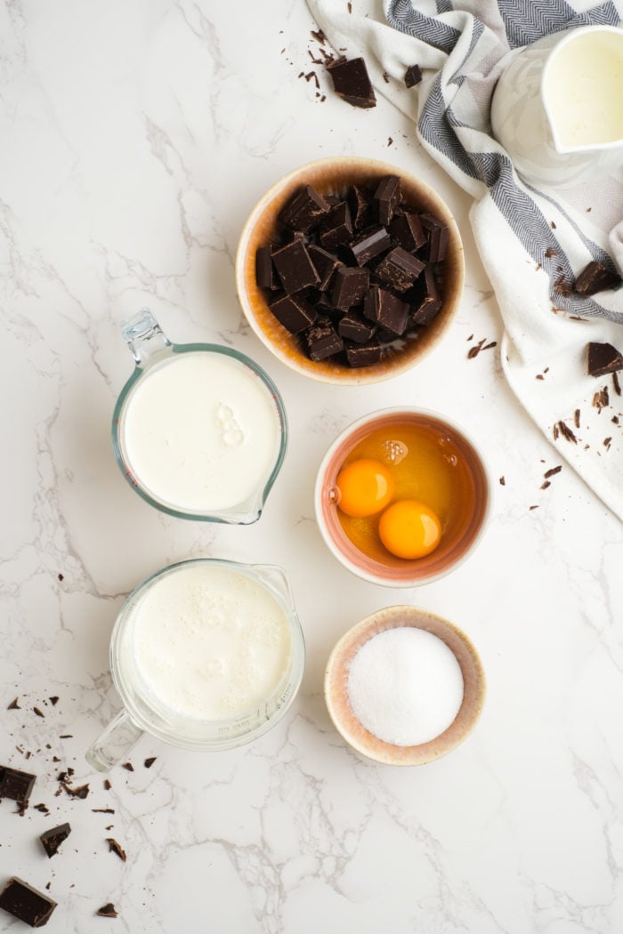 ingredients to make Belgium Chocolate Mousse