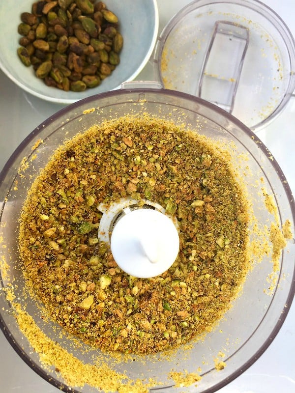 Baked Pistachio Lemon Salmon - mixing