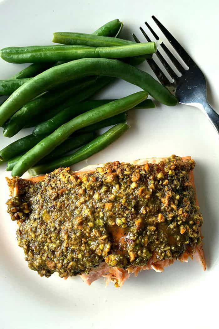 BEST Baked Pistachio Lemon Salmon