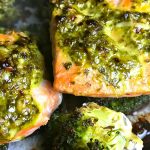 One-Sheet Cilantro-Parmesan Broccoli Baked Salmon