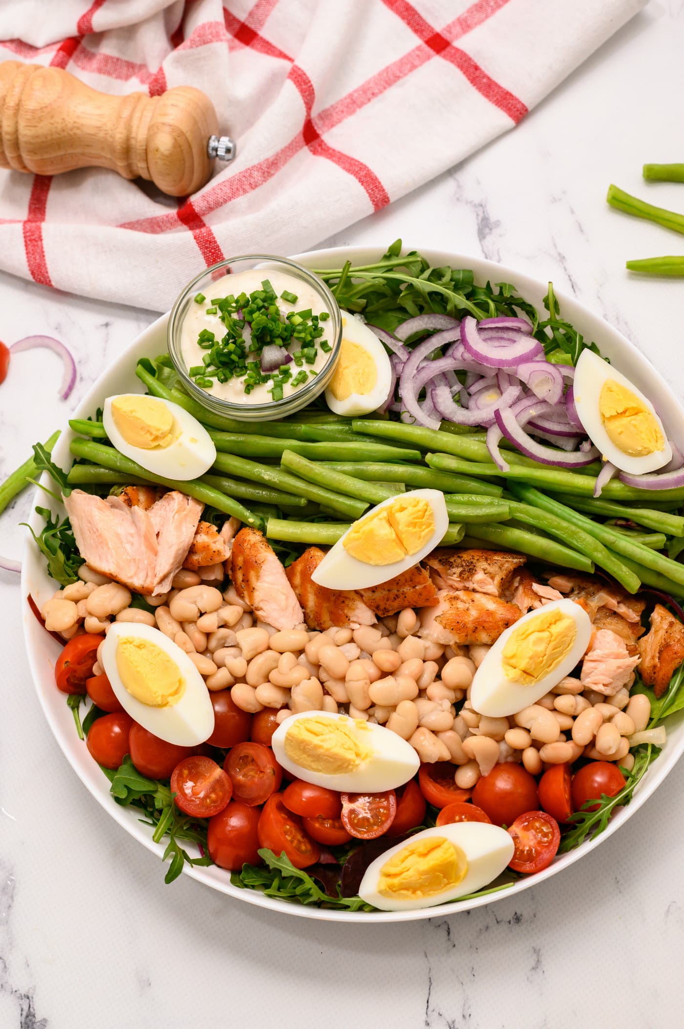 Grilled Salmon Nicoise Salad - Healthy Mama Cooks