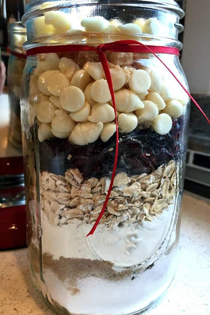 White Chocolate Cranberry Macadamia Nut Cookies in a Jar Recipe