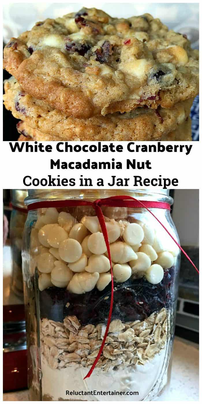 White Chocolate Cranberry Macadamia Nut Cookies in a Jar