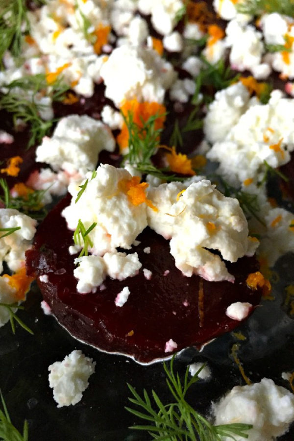 a cheesy beet appetizer