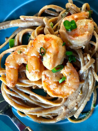 a serving of Shrimp Linguine