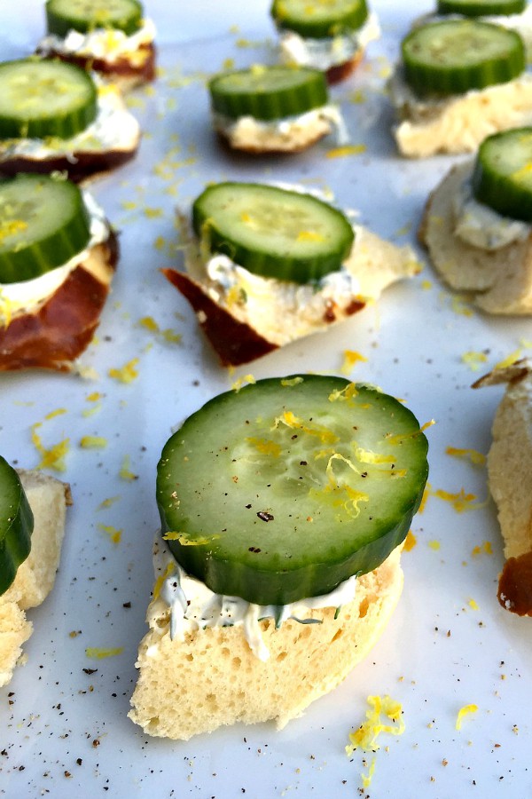 Lemony Cucumber Cream Cheese Bites