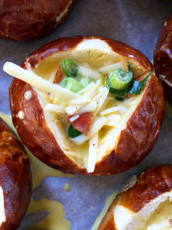 Baked Bacon Egg Pretzel Rolls