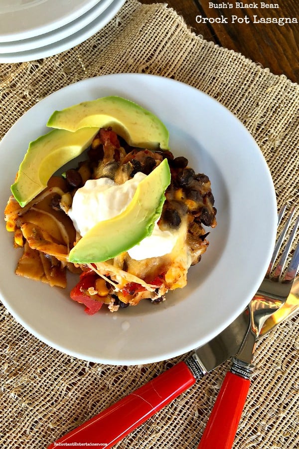 Bush's Black Bean Crock Pot Lasagna