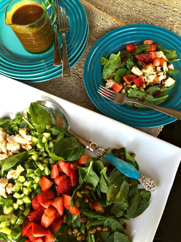 Strawberry Cucumber Salad with Preserves Balsamic Dressing