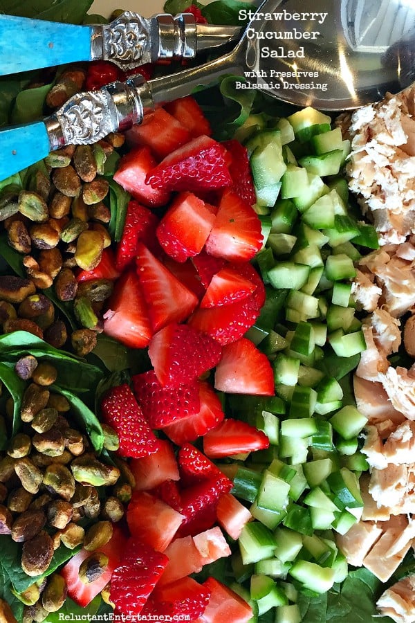 Strawberry Cucumber Salad with Preserves Balsamic Dressing