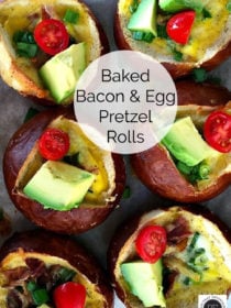 baked bacon and egg pretzel rolls