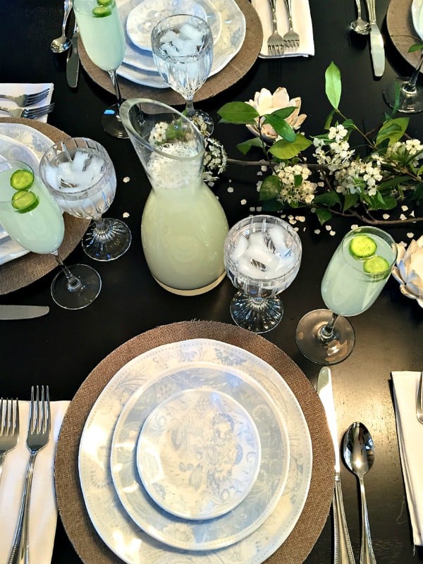 Set a Springy Blossom Table with Cucumber Lemonade Drink