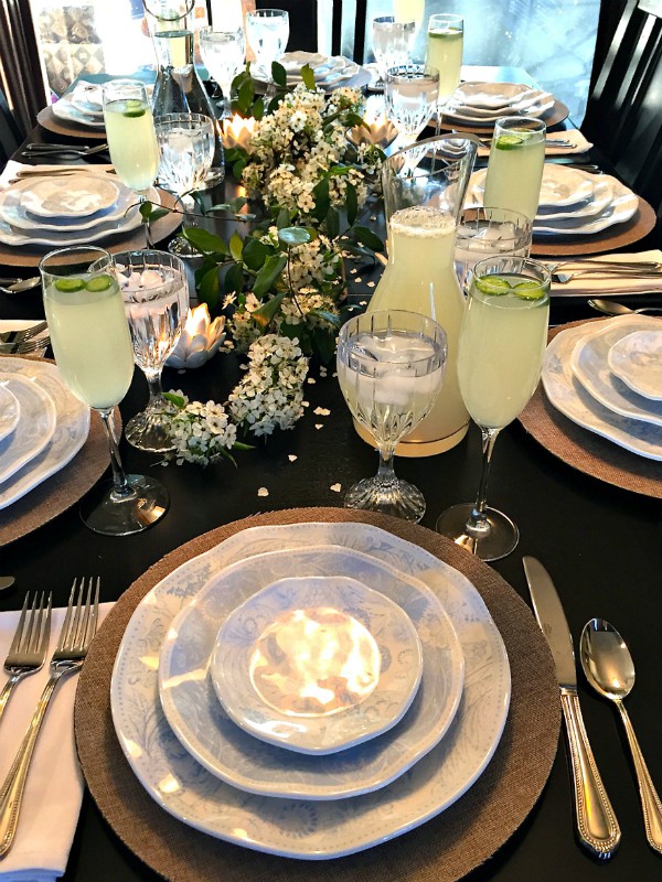 Set a Springy Blossom Table with Cucumber Lemonade Drink