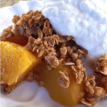 Peach Granola Crisp with Peach Cream