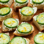 cucumber bites on bread